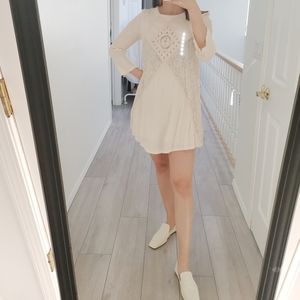 pull & bear open back dress with lace detailed